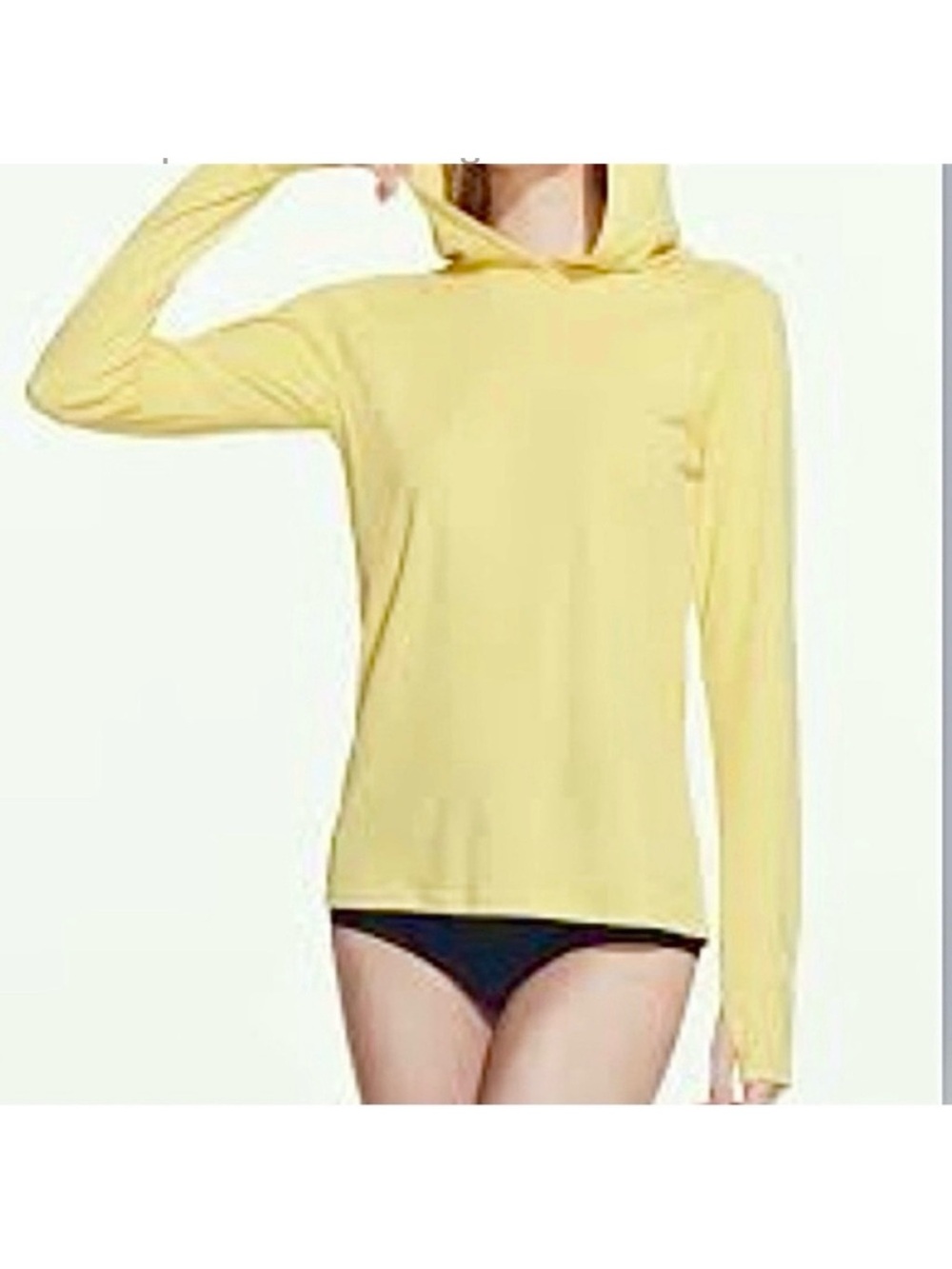 Mono b- Women's Bright Yellow Active
Hoodie with Thumbholes.
